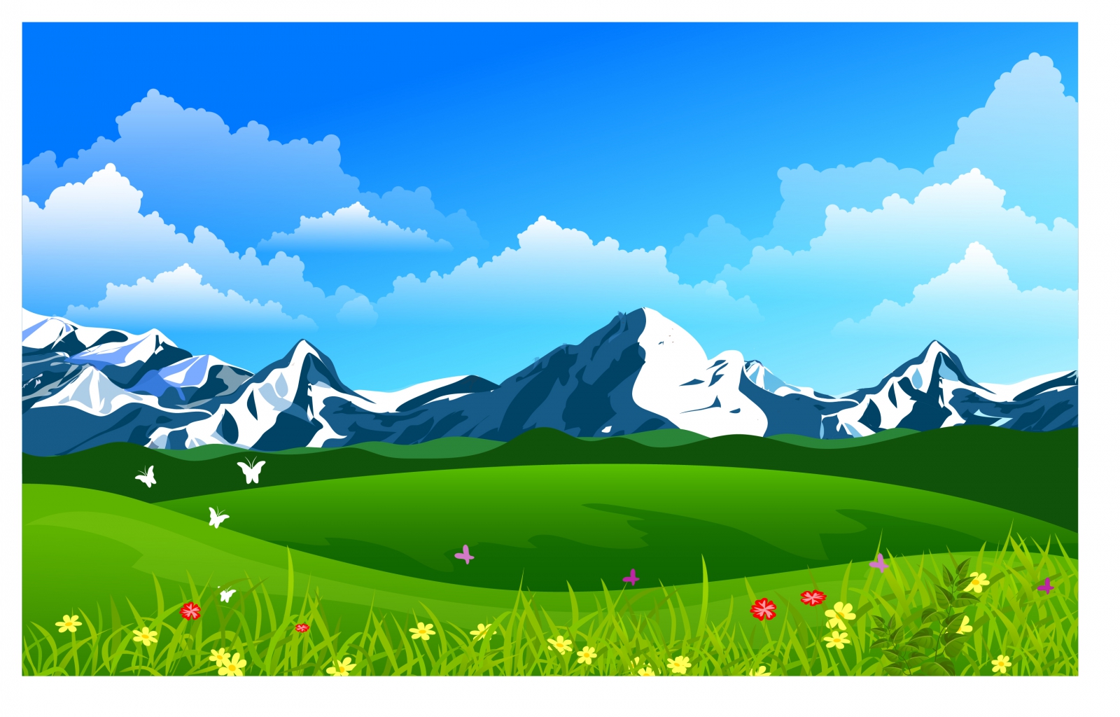 Mountain View Vector Image with Source File