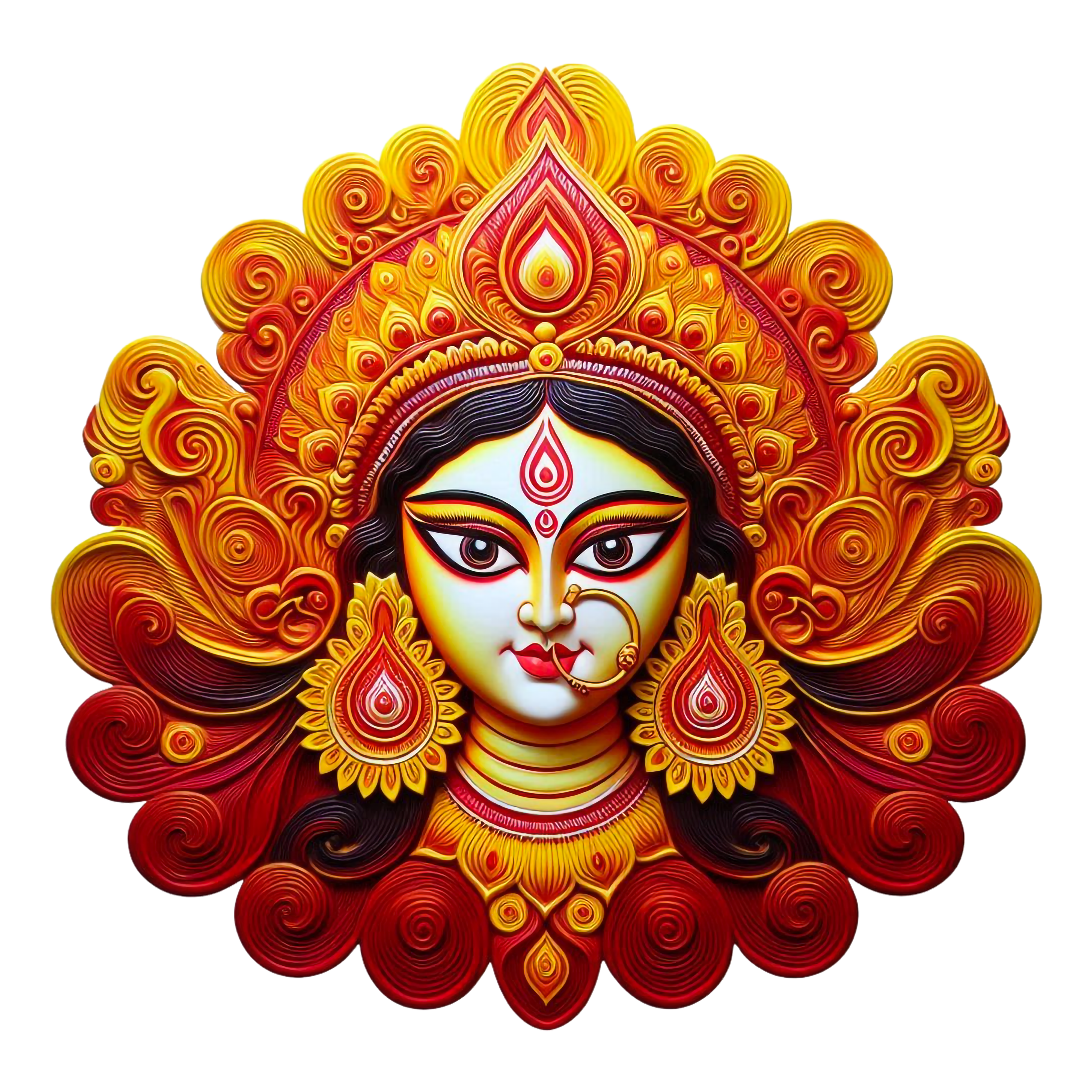 Golden Color Devi Maa Durga Face