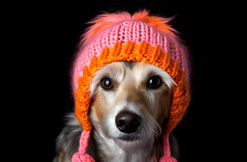 gratisography dog in winter hat stock photo 800x525