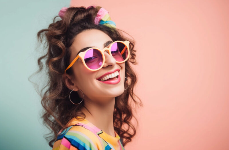 gratisography happy woman retro colors stock photo 800x525