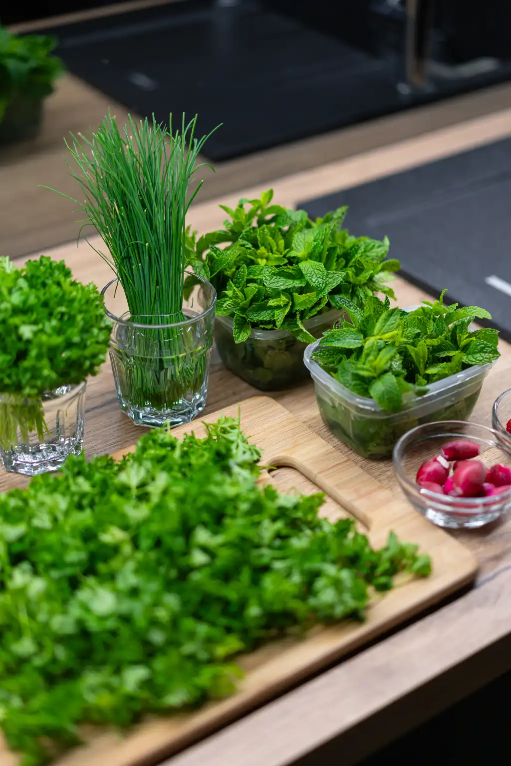 fresh herbs in the kitchen free image