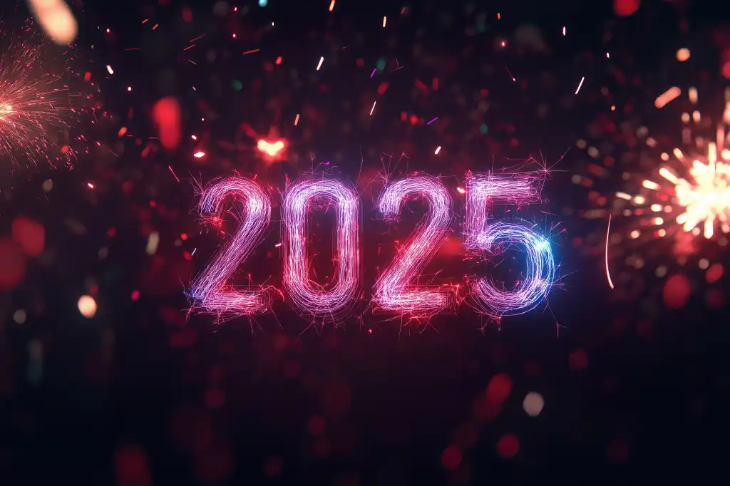 glowing happy new year 2025 free image