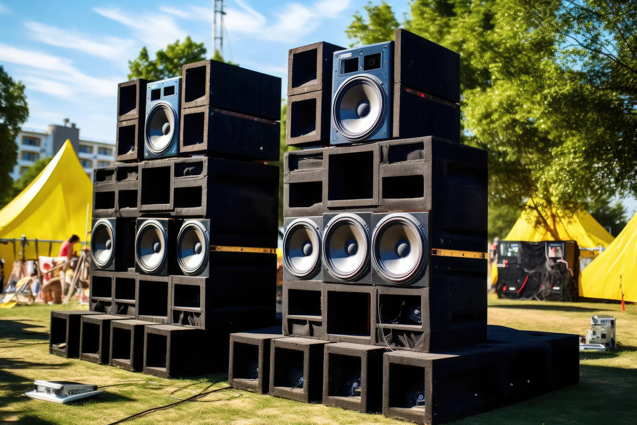 festival speakers techno sound system free photo