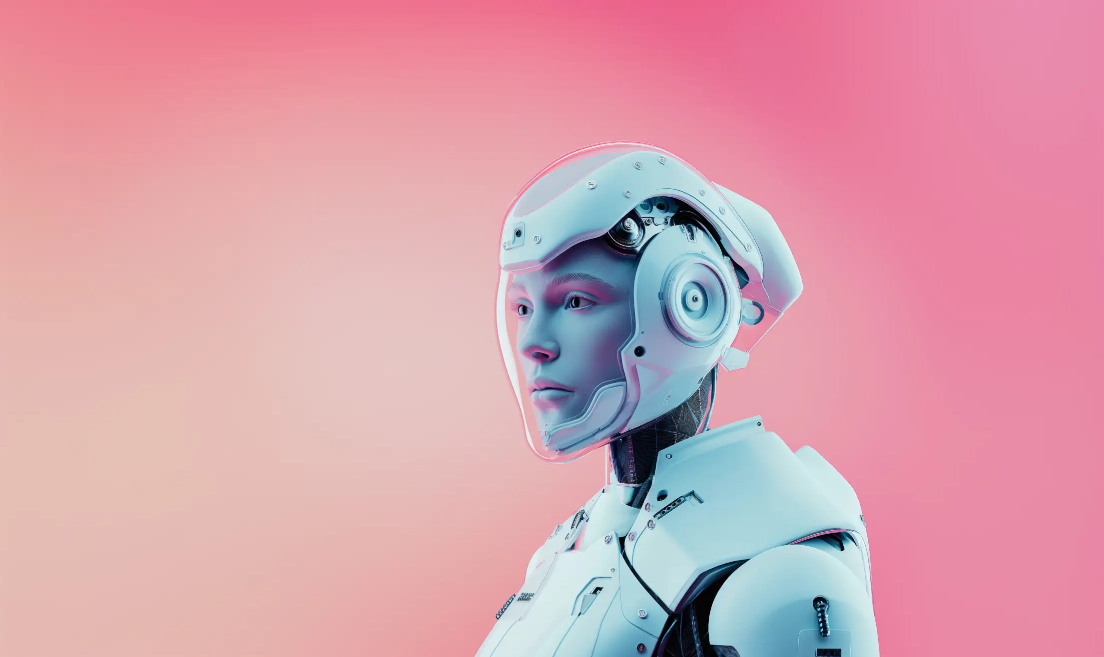 mellow portrait of a robotic woman free photo