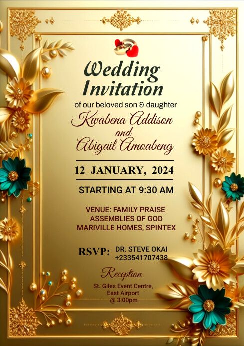 Golden Wedding letter for Invitation