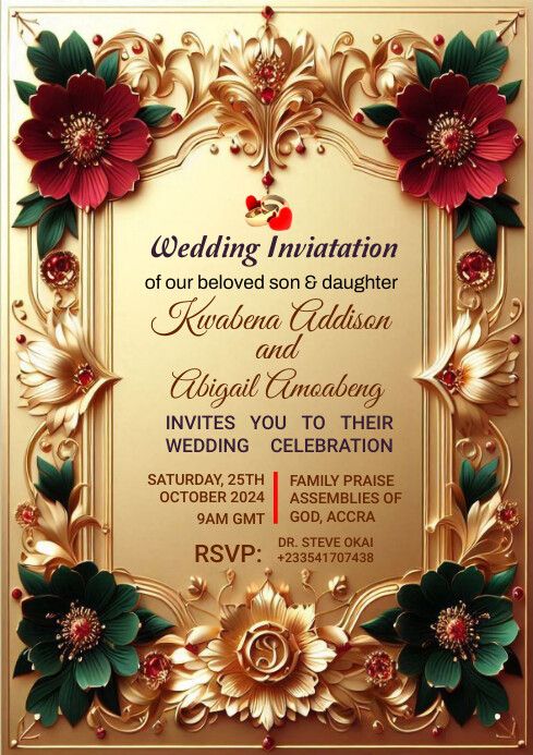 Wedding letter for Invitation colorful