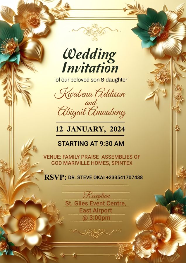 Wedding letter for Invitation sizeable