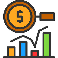 Colorful currency flow Icon